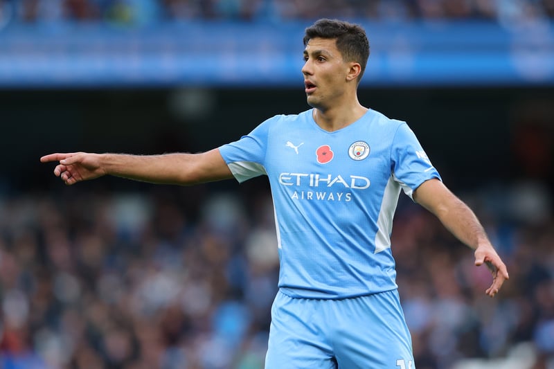 Rodri is likely to continue in midfield after making 29 appearances in the Premier League this season.