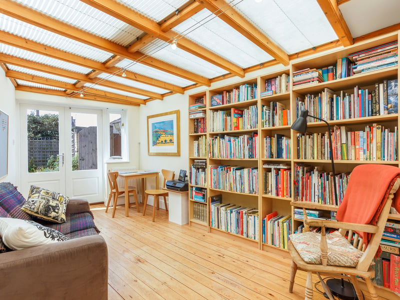 The house can also be accessed through the kitchen or garden room.