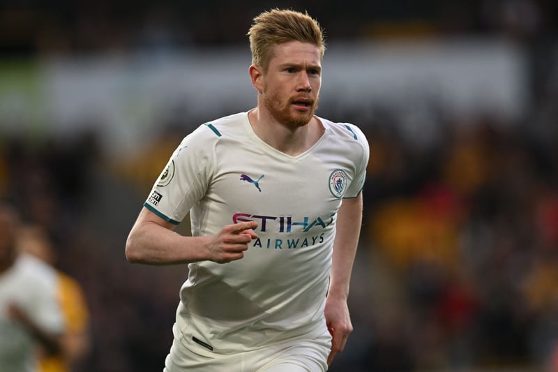 De Bruyne netted three inside 24 minutes, the third quickest in Premier League history for a player starting a game, after Sadio Mane and Dwight Yorke.
