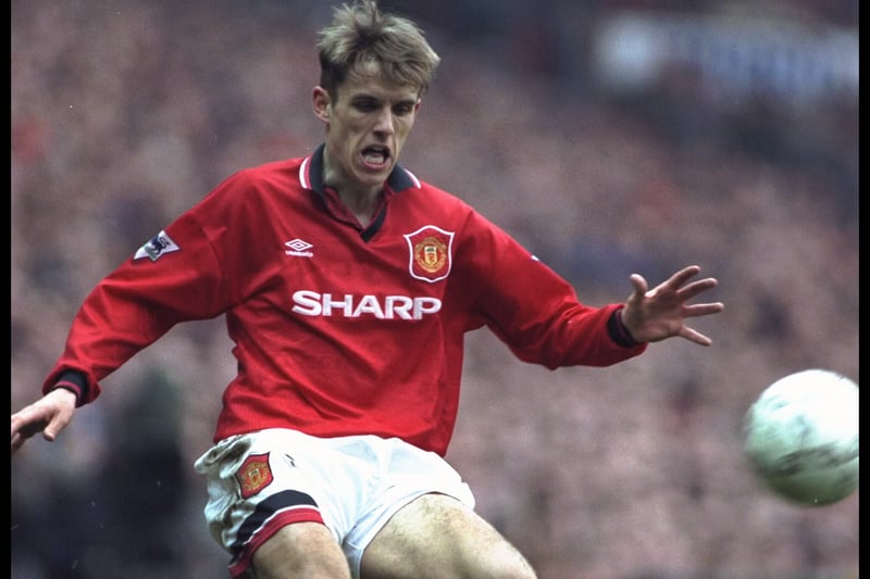 The only member of the 1995 team to make the starting XI, Neville, who captained that team, would go on to make 380 appearances for United, winning 14 trophies.
