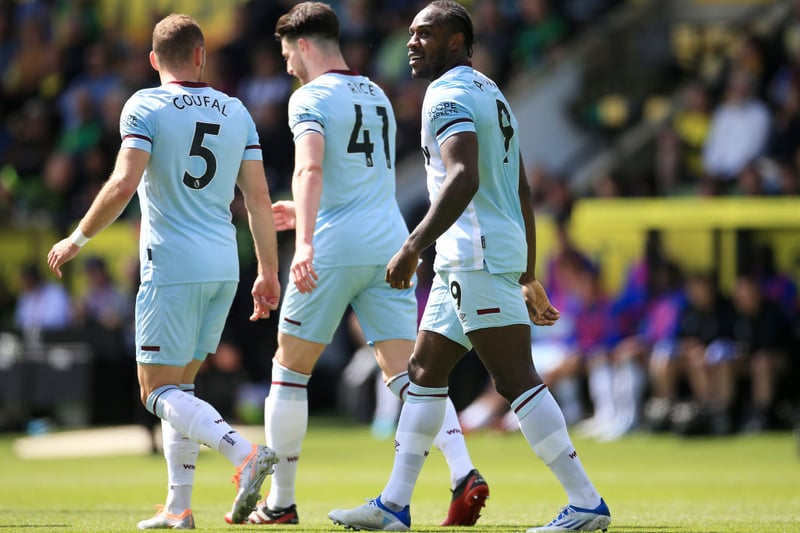 Start of season overall squad market value: £255.38m. Current squad market value: £313.88m. Overall percentage change: +22.9%. Most valuable player: Declan Rice (estimated market value = £67.5m)