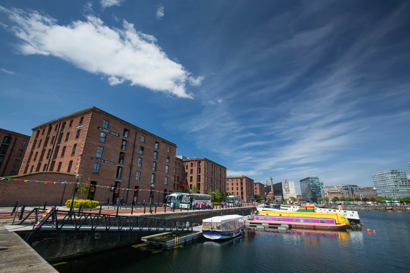 A daytime view of Albert Dock in the cultural quarter