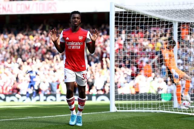 Eddie Nketiah will become a free agent this summer. (Photo by Ryan Pierse/Getty Images)