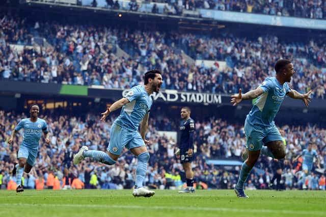 Ilkay Gundogan’s two goals handed Manchester City the title. Credit: Getty.