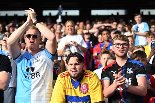 Crystal Palace fans during the Premier League match between Crystal Palace and Manchester United  (Photo by Alex Broadway/Getty Images)