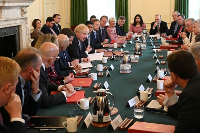 Boris Johnson with Cabinet colleagues