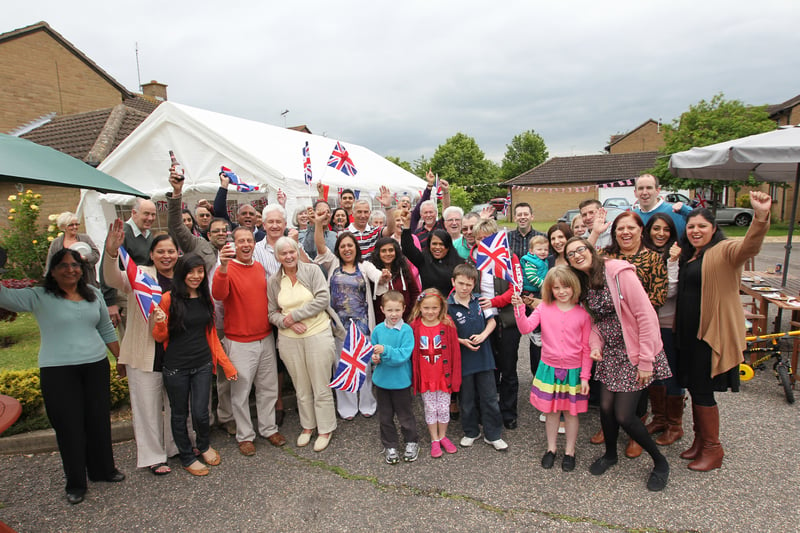 Residents in Goodwood Road in Bretton enjoy a Diamond Jubilee Street Party with food and music on Tuesday 5th June 2012. 