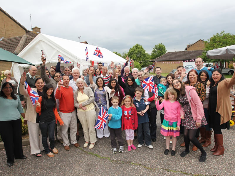 Residents in Goodwood Road in Bretton enjoy a Diamond Jubilee Street Party with food and music on Tuesday 5th June 2012. 