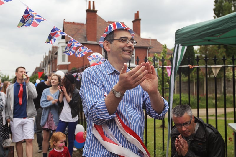 Residents of All Saints Road watch Peter Boizot officially open their street party to celebrate the Queen's Diamond Jubilee on Tuesday 5th June 2012. 