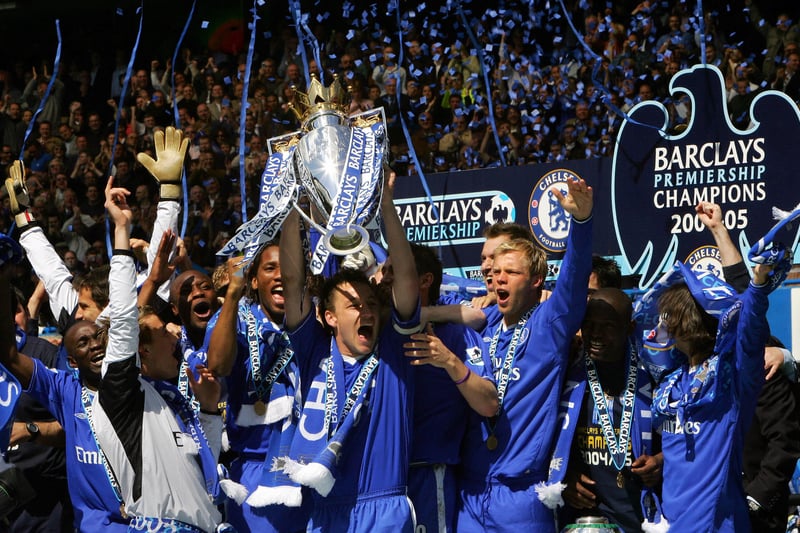 The Blues won their second consecutive Premier League title in 2005 finishing 12 points ahead of Arsenal in second.