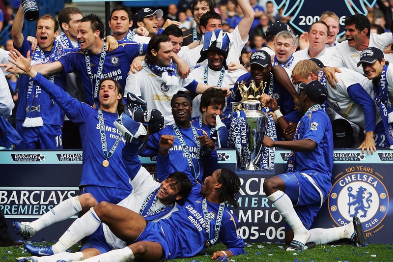 The Blues won their second Premier League title in 2006, finishing eight points ahead of United.