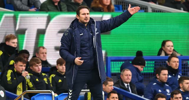 Frank Lampard on the touchline when Everton defeated Leeds United at Goodison Park. Picture: Marc Atkins/Getty Images