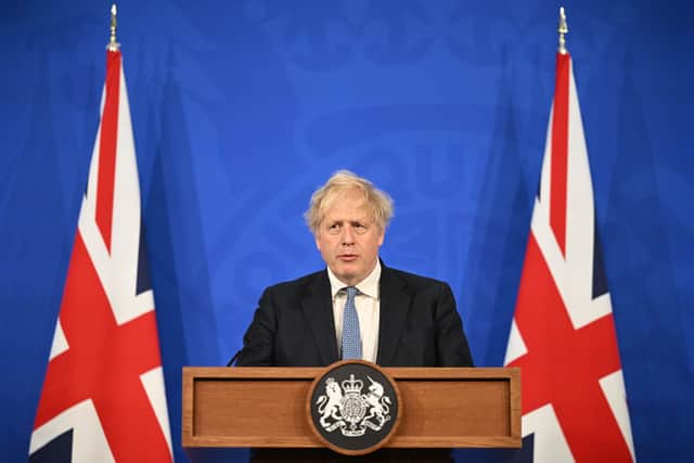 Boris Johnson speaks during a press conference in Downing Street on 25 May (Photo: PA)