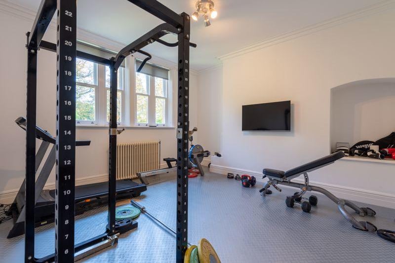 This space has been converted into a home gym. 
