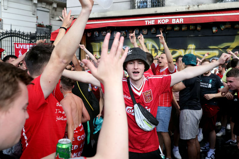 Liverpool fans create their own atmosphere in Paris.