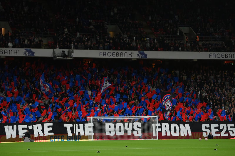 Crystal Palace fans are seen during the Premier League match between Crystal Palace and Brighton & Hove Albion