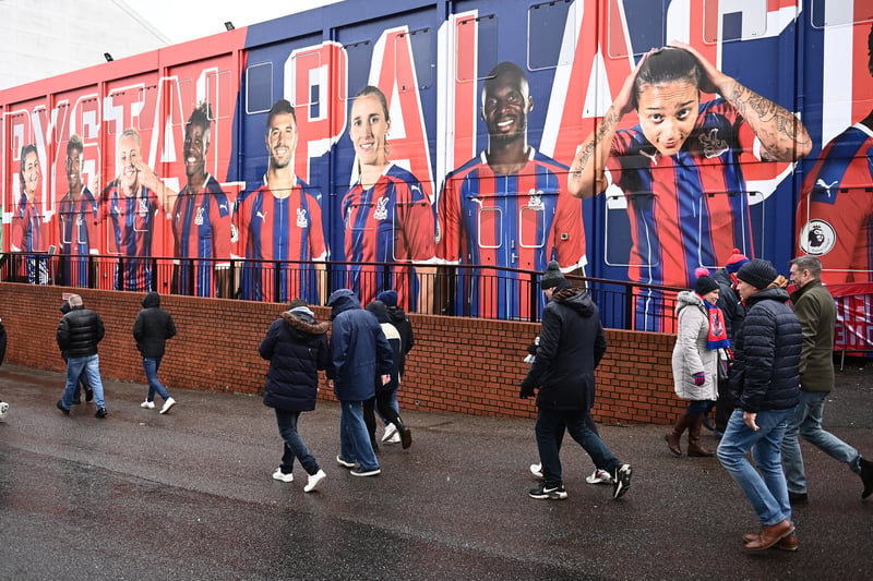Crystal Palace fans arrive at the stadium prior to  the Premier League match 