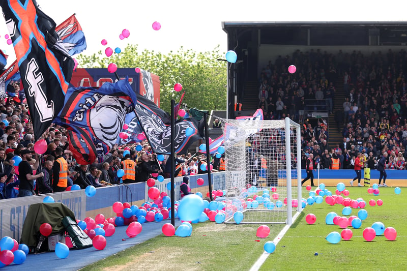 Crystal Palace fans release balloon ahead of the Premier League match between Crystal Palace and Watford