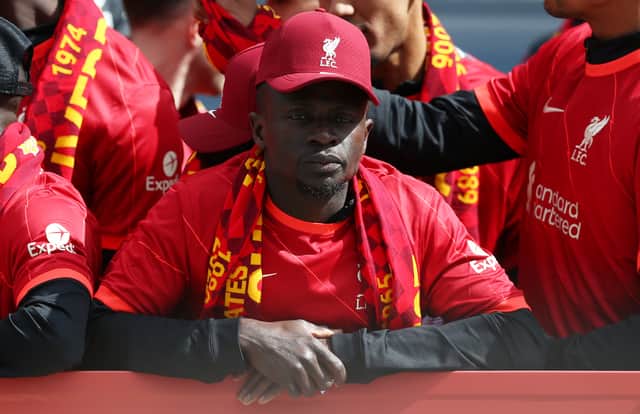 Sadio Mane looks on during Liverpool’s trophy parade of the city. Picture: Jan Kruger/Getty Images