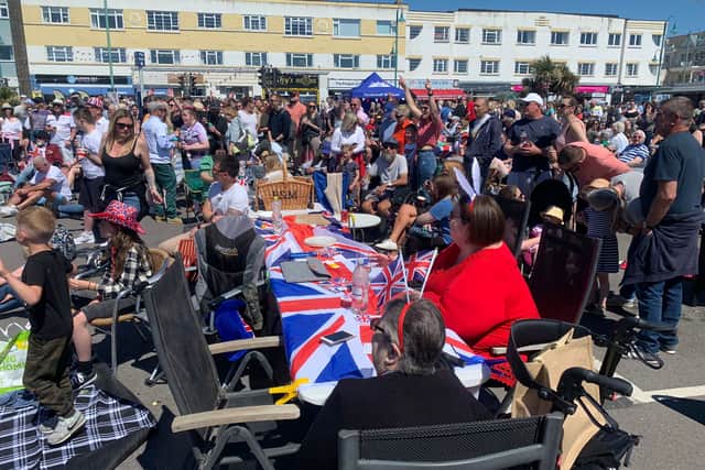 Crowds basking in the sunshine in Lee-on-the-Solent