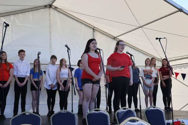 Hayling young stars performing at the Jubilee celebrations.