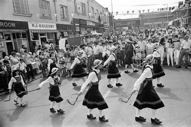 Morris Dancers at the Corby Pole Fair 1982 