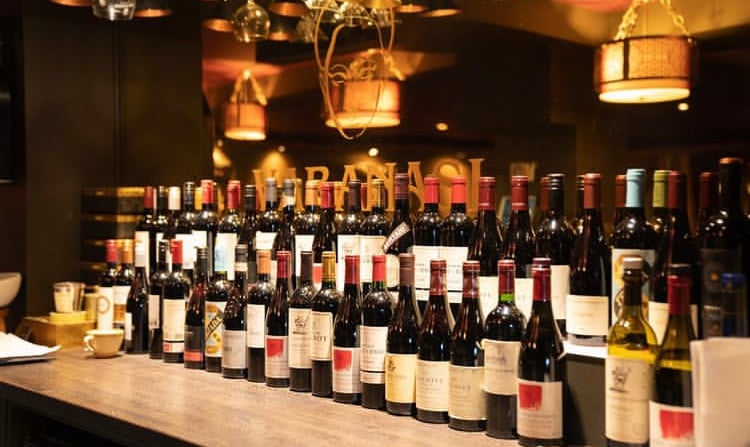 The restaurant has a great selection of wines for customers to chose from