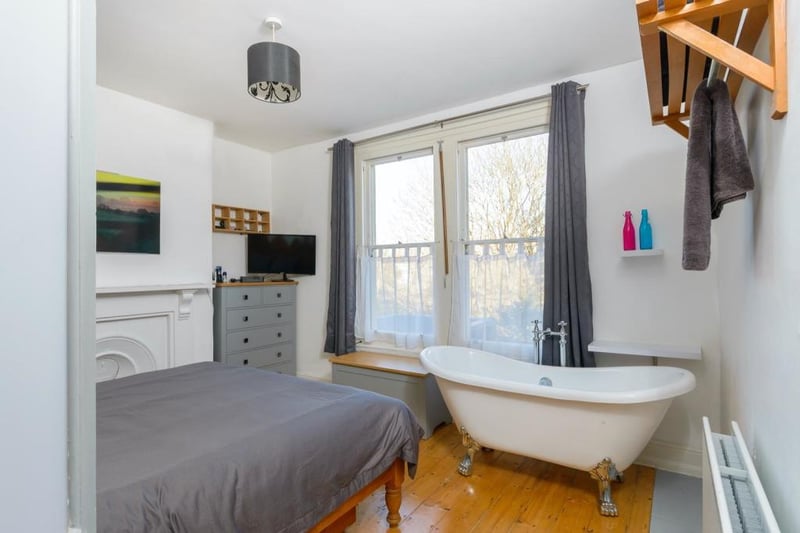 It doesn’t get much more surprising than finding a bath in the bedroom!