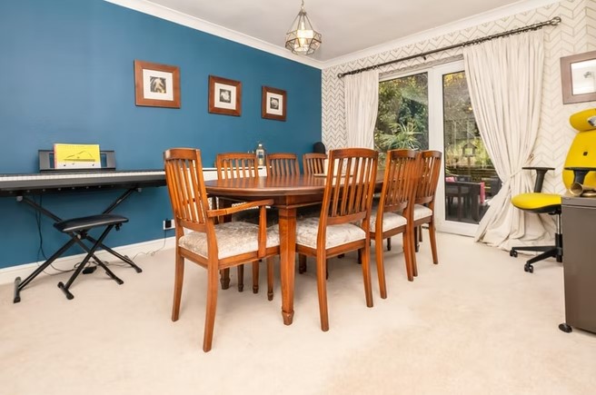 The property boasts a large dining room which is perfect for family meal times