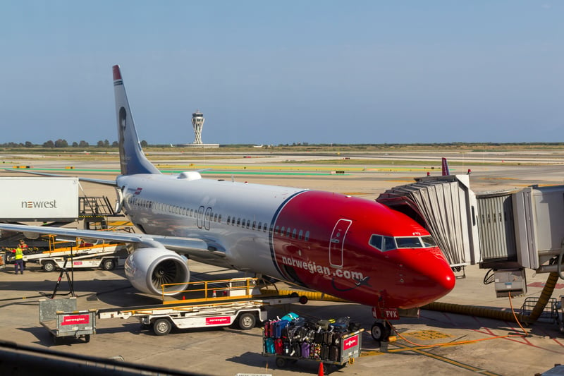 Norwegian was the best performer, with 87% of flights arriving and leaving on time, combining the results of sister companies Norwegian Air Shuttle and Norwegian Air International. 