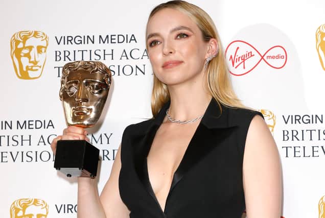 Jodie Comer, winner of the Leading Actress Award at the British Academy Television Awards