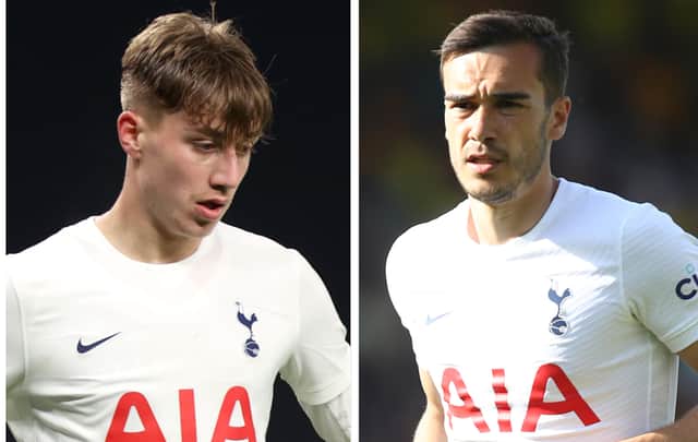 Tottenham pair Jack Clarke and Harry Winks. Pictures: Getty Images