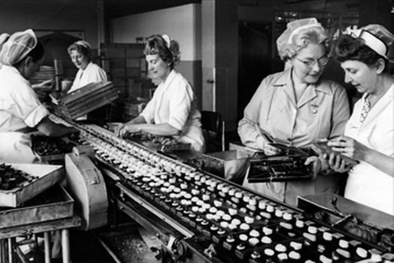 Women working on a production line at Cadbury’s in Birmingham