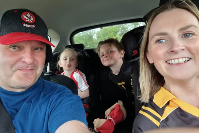 Sara Lynch and family making their way to Croker for today’s semi-final 