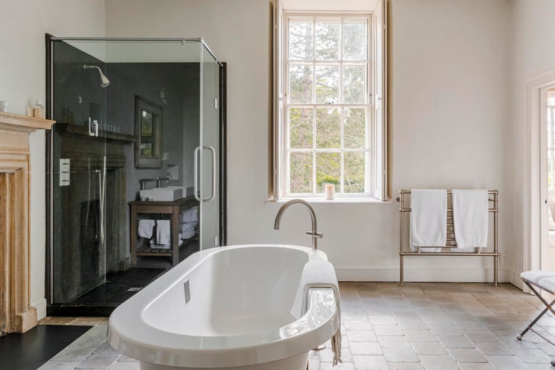 The blending of old and new is exemplified in the home’s three bathrooms where modern interventions have been added, yet rooms retain the original character. 