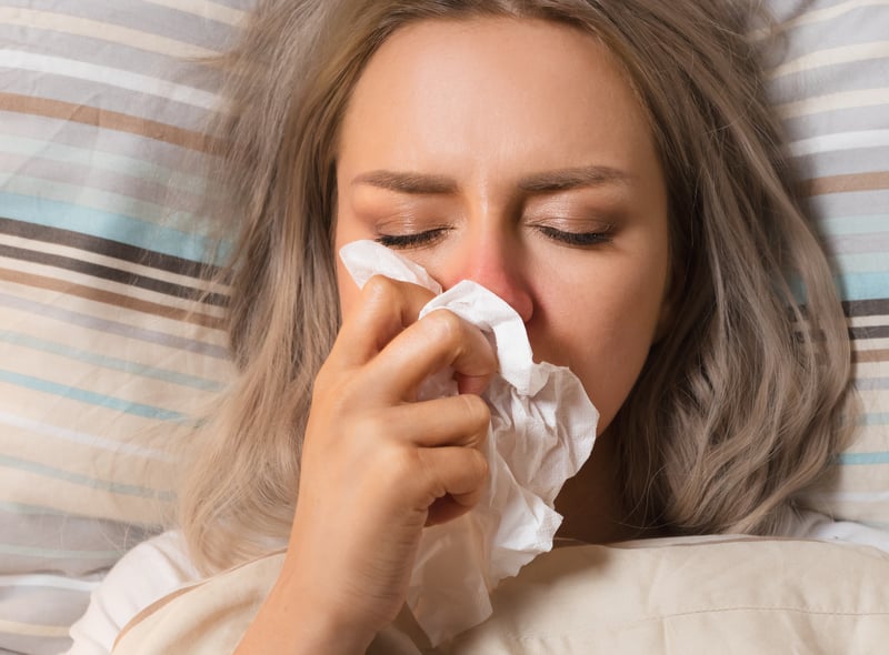 Reported by 40% of people. A blocked is now reported as much as a runny nose, with people warned not to dismiss the symptom as a cold given the current high levels of infection.
