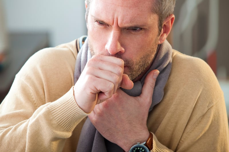 Reported by 37% of people. Slightly less common than a dry cough, many people infected with Covid are reporting suffering with a cough with phlegm. Coughs will usually be persistent, meaning coughing many times a day, for half a day or more.