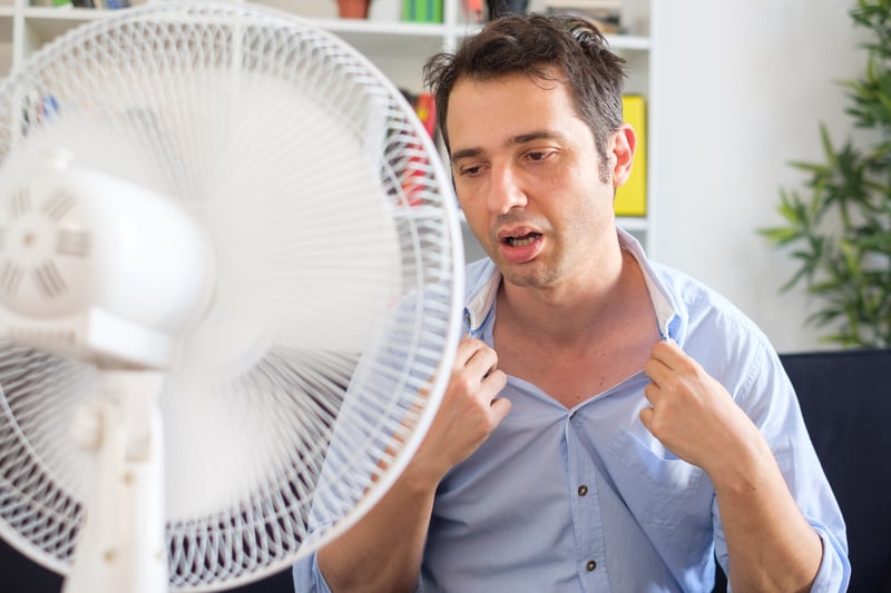 If you experience excessive sweating and have pale, clammy skin, you may be suffering from heatstroke. Taking cool baths or showers, sprinkling cold water over your skin or clothes, and wearing light-coloured, loose clothing should help with symptoms.