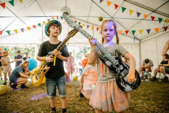 Two young attendees enjoying Tramlines 2021
