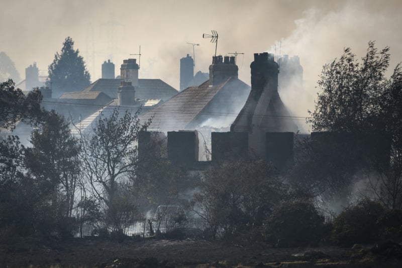 The London Fire Brigade (LFB) said that two detached houses, two semi-detached houses, two rows of terraced houses, two outbuildings, six single-storey garages, 12 stables and five cars were ruined by the blaze.