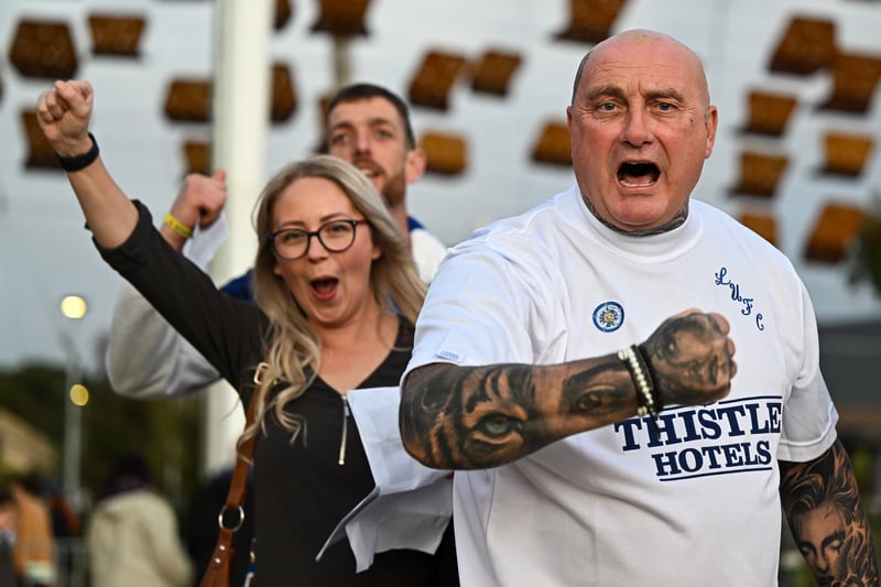 Fans show their support ahead of the Pre-Season friendly match between Leeds United and Crystal Palace (Photo by Daniel Carson/Getty Images)