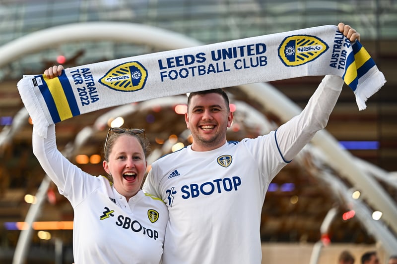 Fans show their support during the Pre-Season friendly match between Leeds United and Crystal Palace (Photo by Daniel Carson/Getty Images)