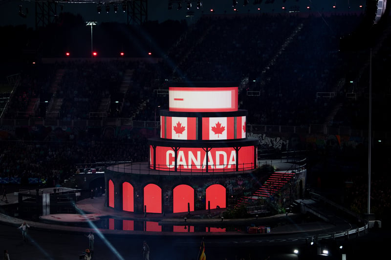 Canada’s team is called to present themselves at the opening ceremony 