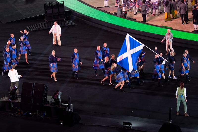 Scotland’s athletes parade at the stadium