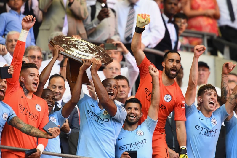 A rare double win for the Community Shield and Premier League, with City hoovering up both trophies.