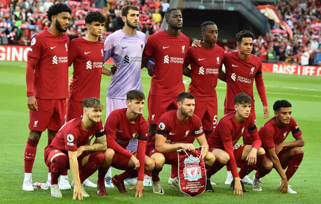 The Liverpool starting line-up against Strasbourg. Picture: Andrew Powell/Liverpool FC via Getty Images