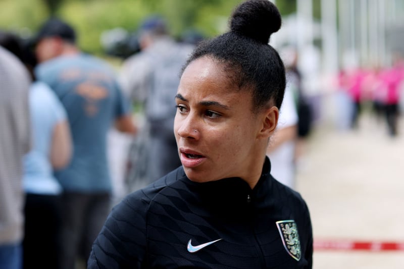 Demi Stokes of England was born in Dudley but grew up is South Shields. Her estimated net worth is estimated to be around £4.12mn. (Photo by Naomi Baker/Getty Images)