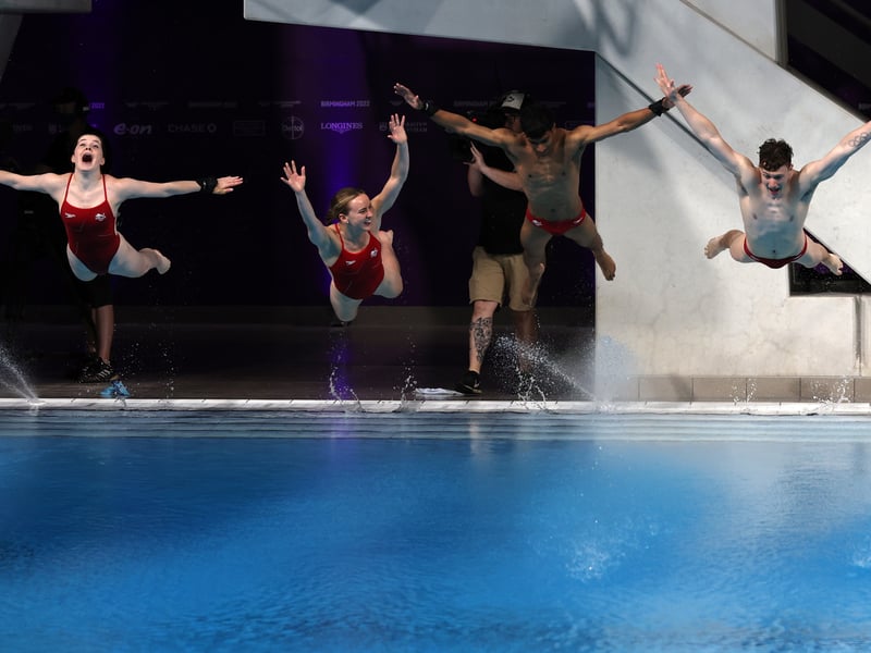 Sandwell Aquatics Centre is set to open on July 24th to the public and it was the venue for the swimming competitions during the Commonwealth Games 2022 - making it a historic place even before it opened. (Photo of Team England’s diving squad celebrating their gold and silver medals. Photo by Al Bello/Getty Images)