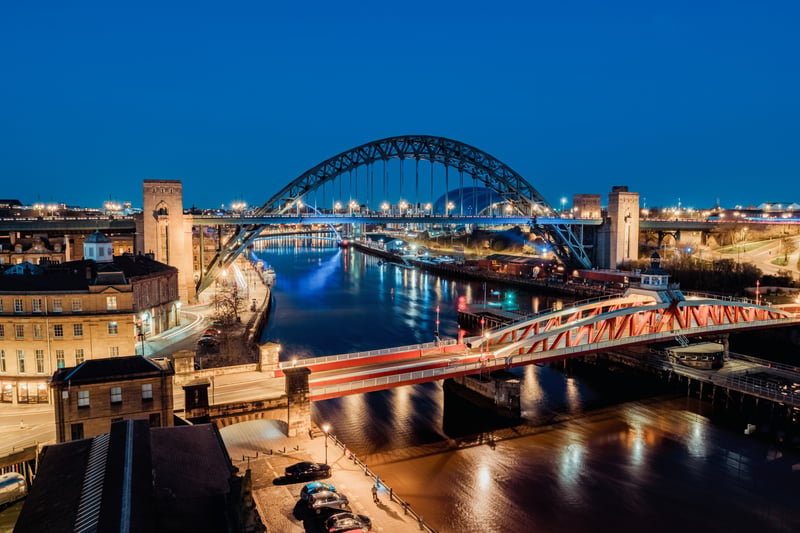 Newcastle is the fourth most populated city in England with a population of 853,100. The oldest of the city’s 10 bridges that cross the river Tyne, High Level Bridge, opened in 1849 and was the world’s first combined road and rail bridge. (Credit: GraemeJBaty - stock.adobe.com)