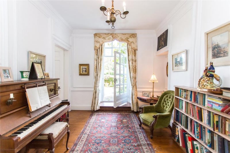 Channel your inner Mary Bennet in the music room, which has a French door opening out onto the garden.